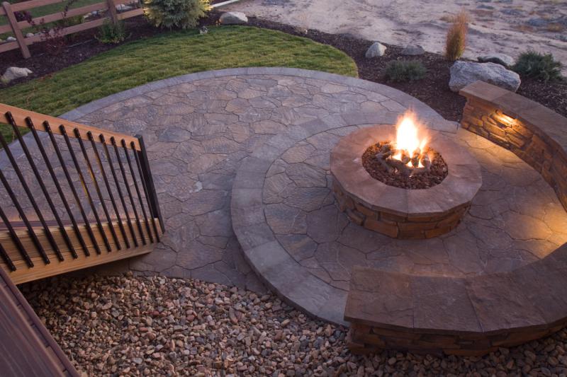 brick stone fire pit - Landwork Contractors Inc.