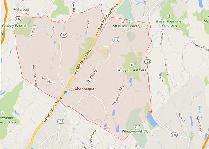 map of landscape designs in Chappaqua, NY area - Landwork Contractors