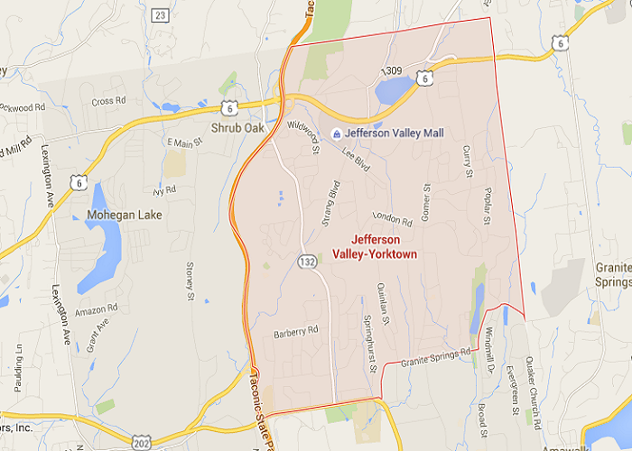 jefferson valley, NY map area of landscapers Landwork Contractors