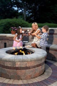 smores in brick fire pit