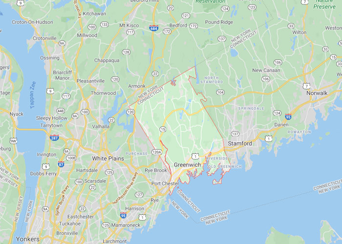 Greenwich, Connecticut map Service Area