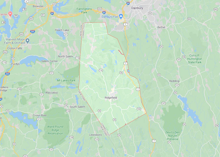 Ridgefield, Connecticut service area map
